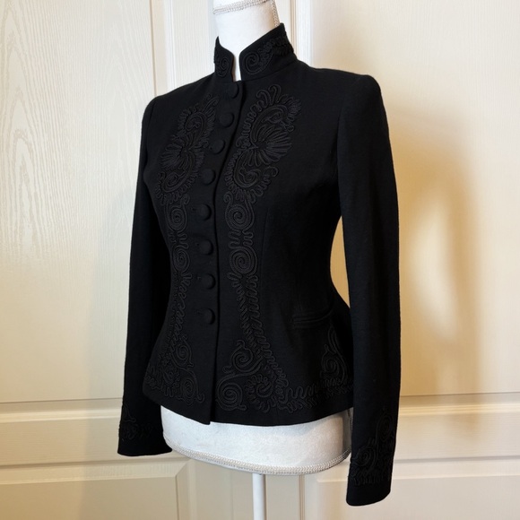 POLO Ralph Lauren Black Soutache Trim
Wool Blazer Jacket Women’s Size 4 - Picture 3 of 15